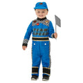 Blue - Front - Smiffys Baby Boys Team Speed Racing Driver Costume Set
