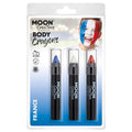 Dark Blue-White-Red - Front - Moon Creations Logo Body Crayons