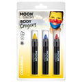 Yellow-Blue-Red - Front - Moon Creations Logo Body Crayons