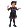 Black-Rainbow - Front - Smiffys Girls Rainbow Cat Polyester Costume Set