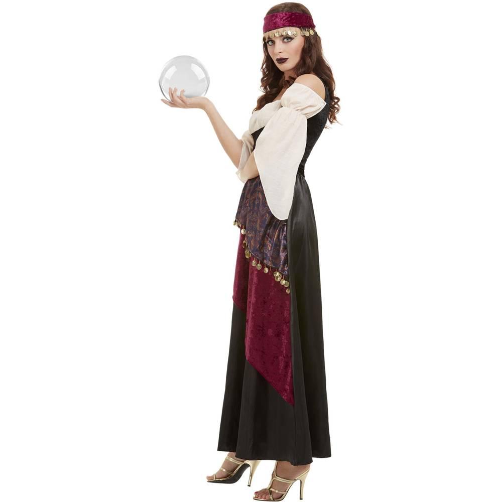 Black-Red-White - Lifestyle - Smiffys Womens-Ladies Deluxe Fortune Teller Costume Set