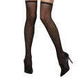 Black - Front - Smiffys Womens-Ladies Fishnet Hold Up Stockings
