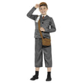 Grey - Front - Smiffys Boys WW2 Evacuee Costume Set
