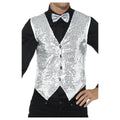 Silver - Front - Smiffys Unisex Adult Sequin Costume Vest