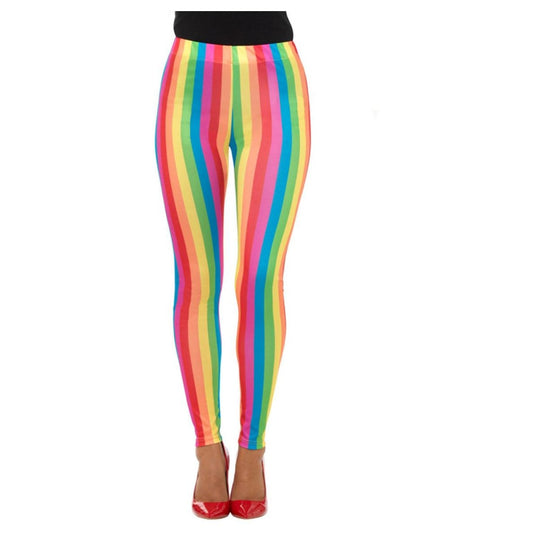Multicoloured - Front - Smiffys Womens-Ladies Clown Rainbow Leggings