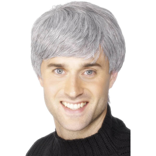 Grey - Front - Smiffys Corporate Wig