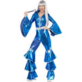 Blue-Silver - Front - Smiffys Womens-Ladies 70s Dancing Dream Costume Jumpsuit