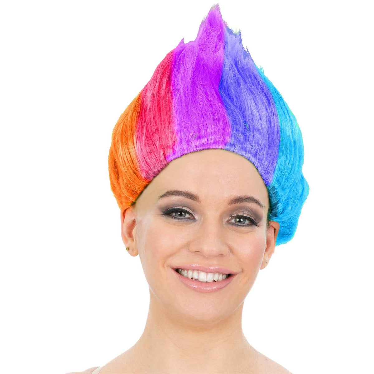 Multicoloured - Front - Smiffys 90s Troll Wig