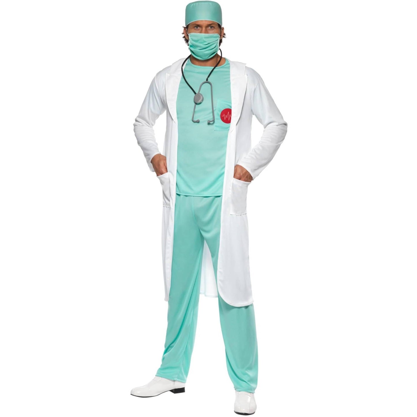 Green-White - Lifestyle - Smiffys Mens Doctor Costume Set