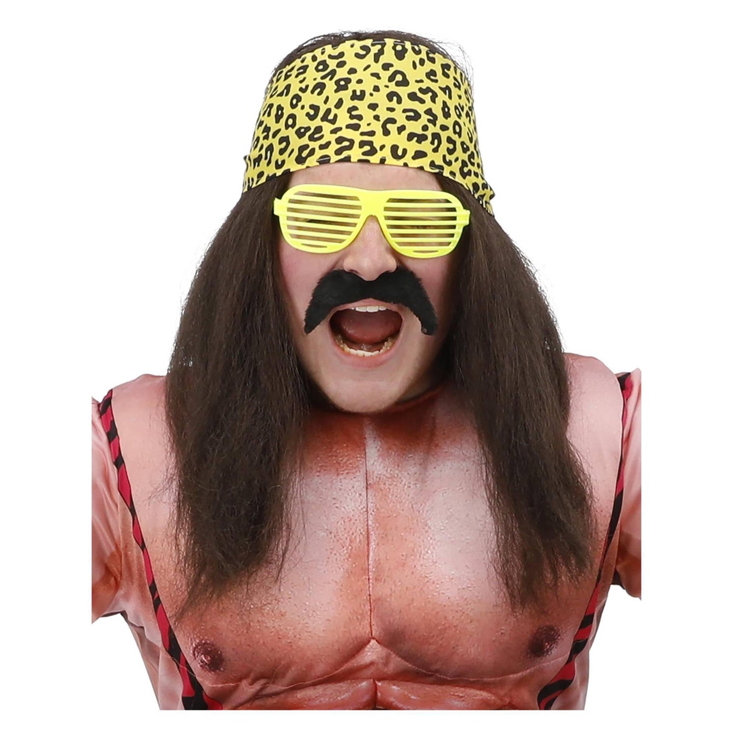 Brown - Front - Smiffys 90s Wrestling Star Costume Accessory Set