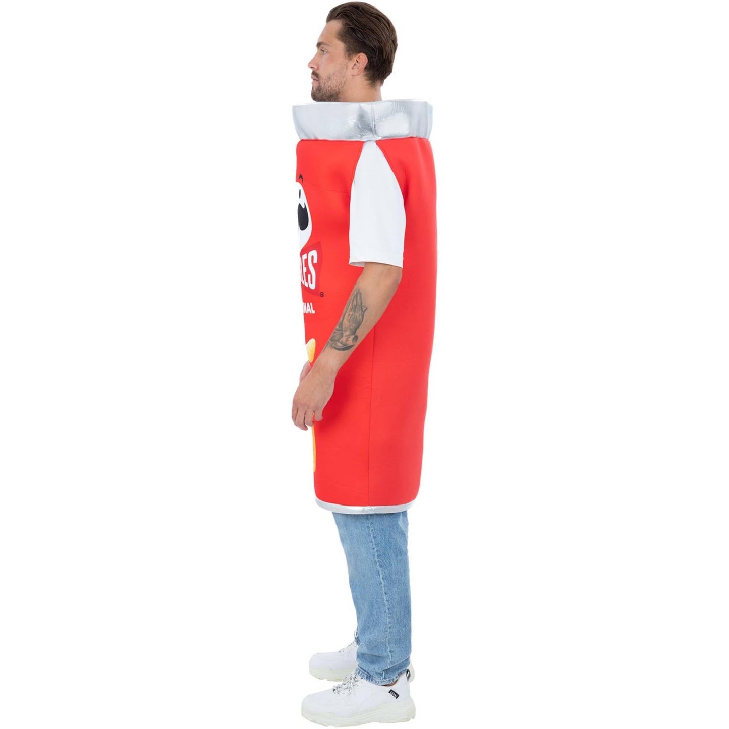 Red-Silver-White - Side - Pringles Unisex Adult Original Costume