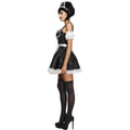 Black-White - Side - Fever Womens-Ladies Flirty French Maid Costume