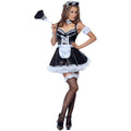 Black-White - Front - Fever Womens-Ladies Flirty French Maid Costume