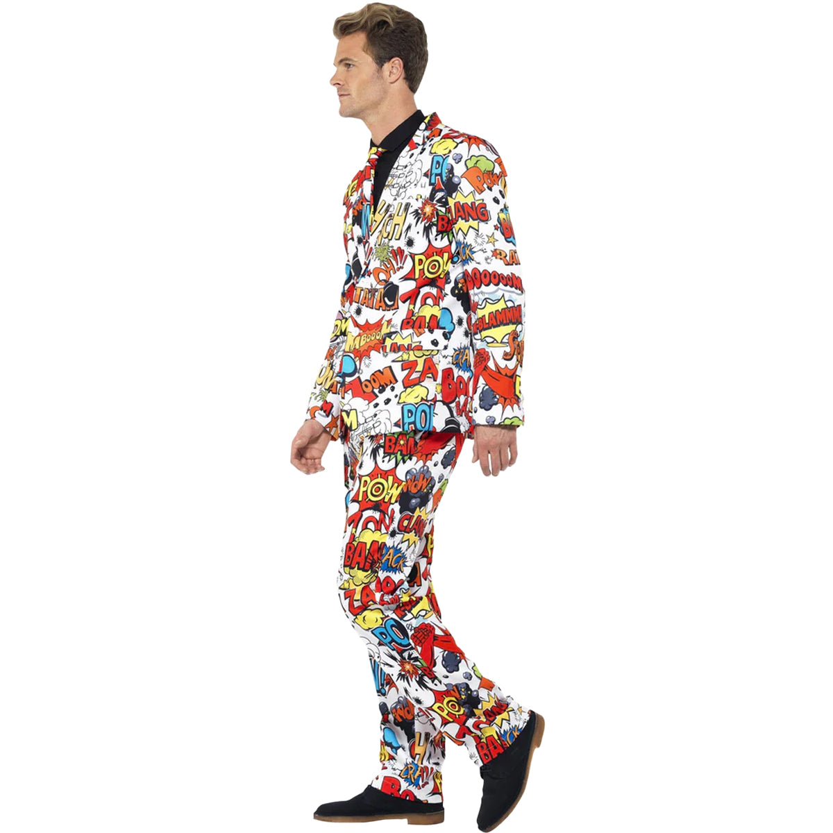 Red-White - Side - Smiffys Mens Comic Strip Costume Suit