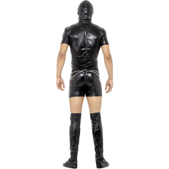 Black - Back - Smiffys Mens Bondage Gimp Costume Set