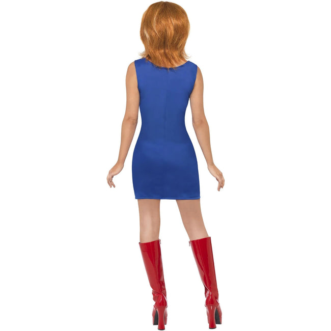 Royal Blue-Red-White - Back - Smiffys Womens-Ladies Ginger Power Union Jack Costume