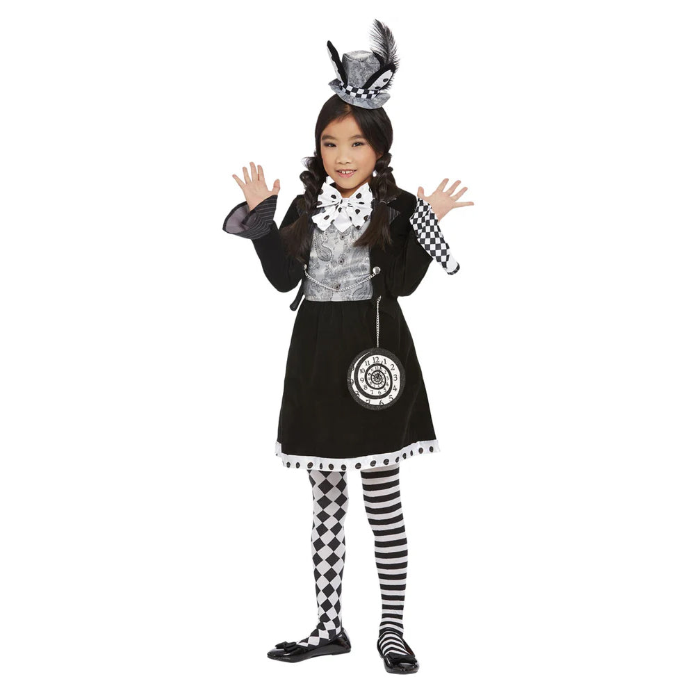 Black-White - Lifestyle - Smiffys Girls Mad Hatter Dark Costume