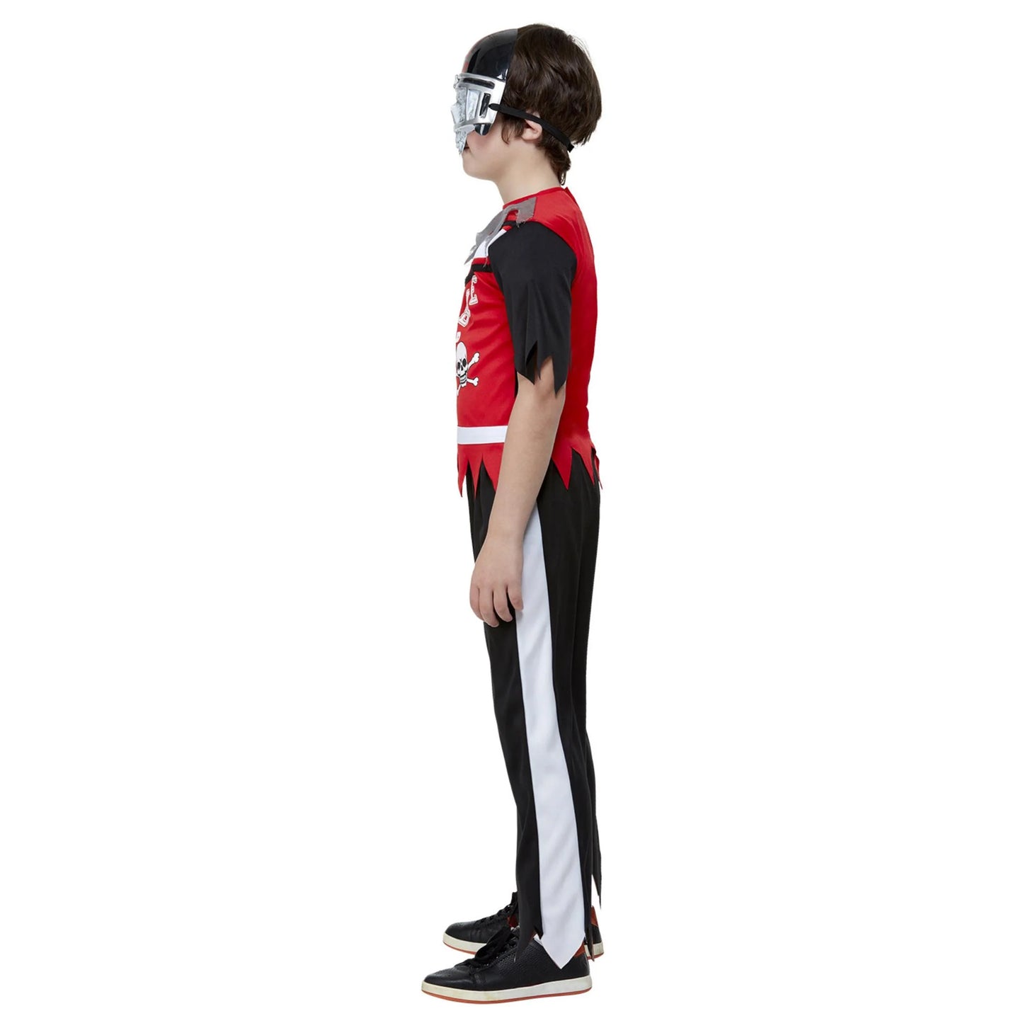 Black-White - Side - Smiffys Childrens-Kids Zombie Football Player Costume