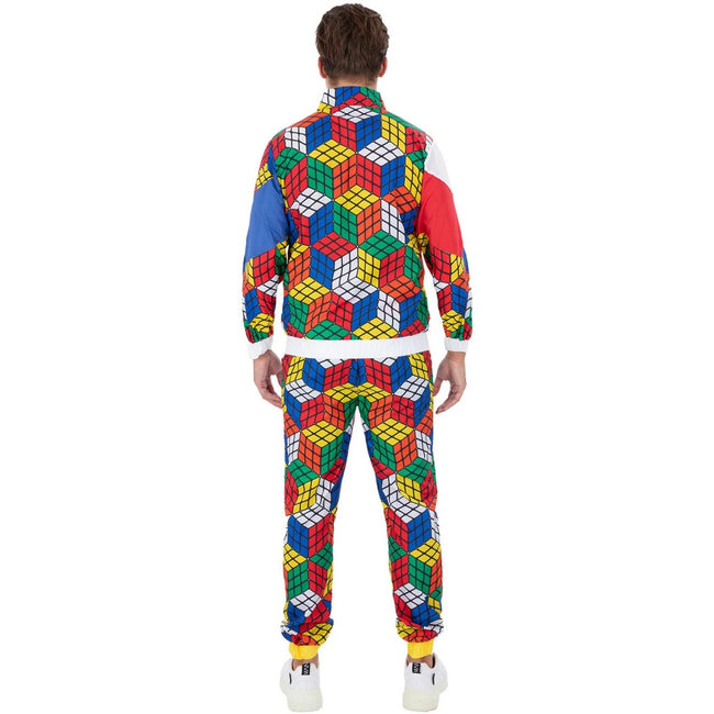 Multicoloured - Back - Rubik`s Mens Cube Tracksuit Set