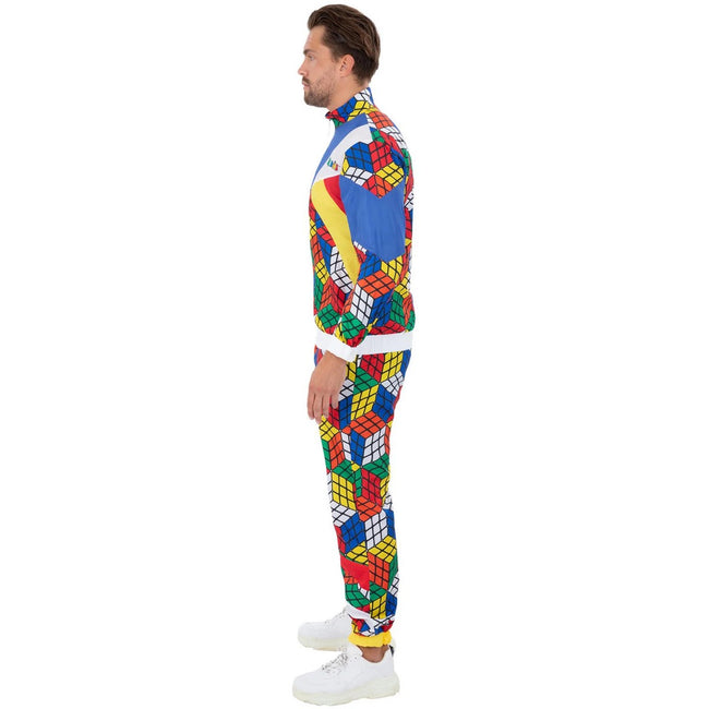 Multicoloured - Side - Rubik`s Mens Cube Tracksuit Set