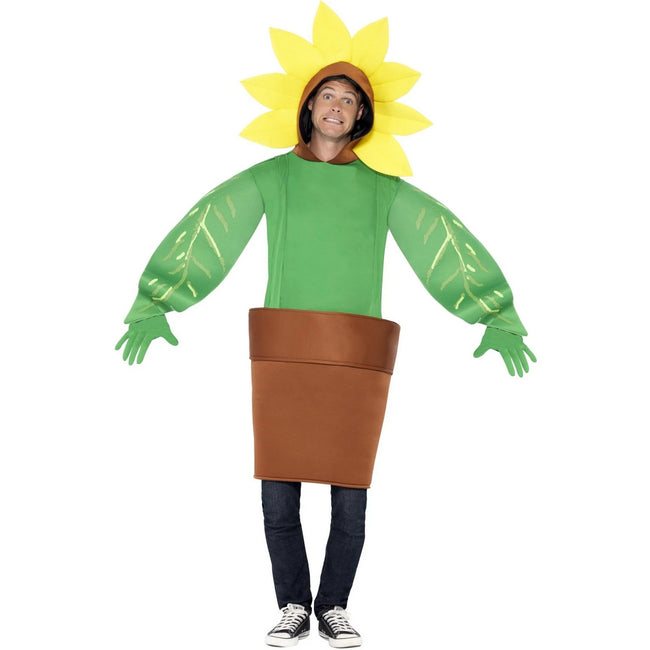 Green-Yellow-Brown - Lifestyle - Smiffys Unisex Adult Sunflower Costume Set
