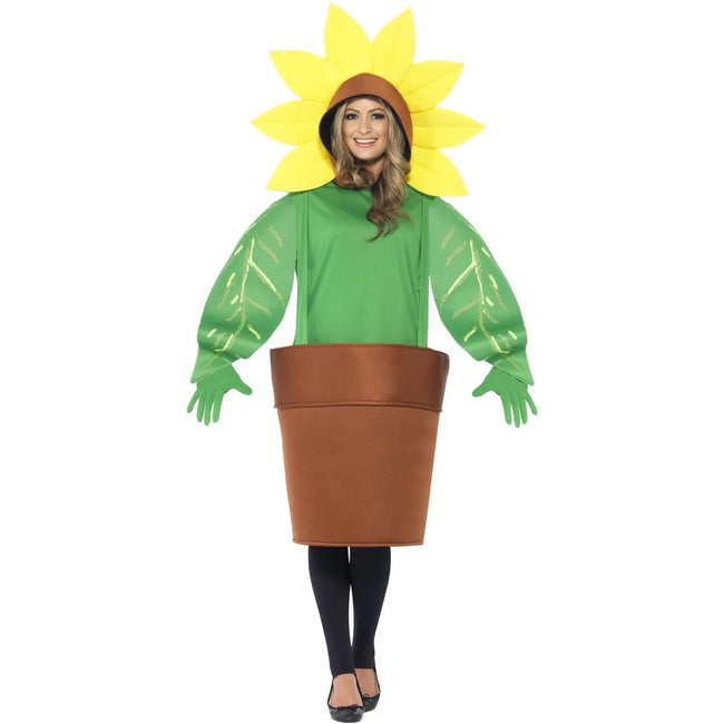 Green-Yellow-Brown - Front - Smiffys Unisex Adult Sunflower Costume Set