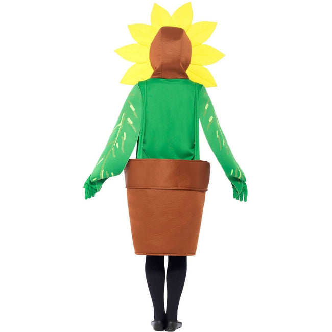 Green-Yellow-Brown - Back - Smiffys Unisex Adult Sunflower Costume Set