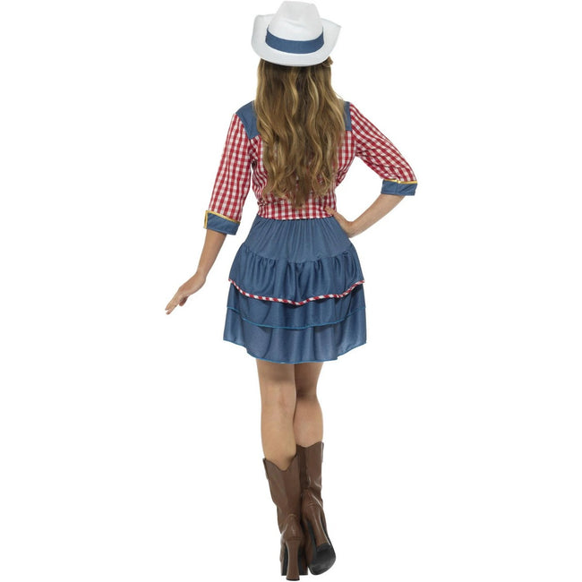 Blue-Red-White - Back - Smiffys Womens-Ladies Rodeo Doll Costume Set