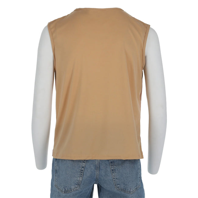 Multicoloured - Back - Smiffys Unisex Adult 70s Realistic Hairy Chest Costume Top
