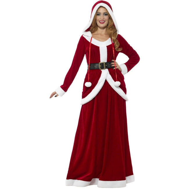 Red-White - Front - Smiffys Womens-Ladies Deluxe Miss Claus Costume Set