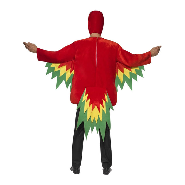 Red-Yellow-Green - Back - Smiffys Unisex Adult Parrot Costume Set