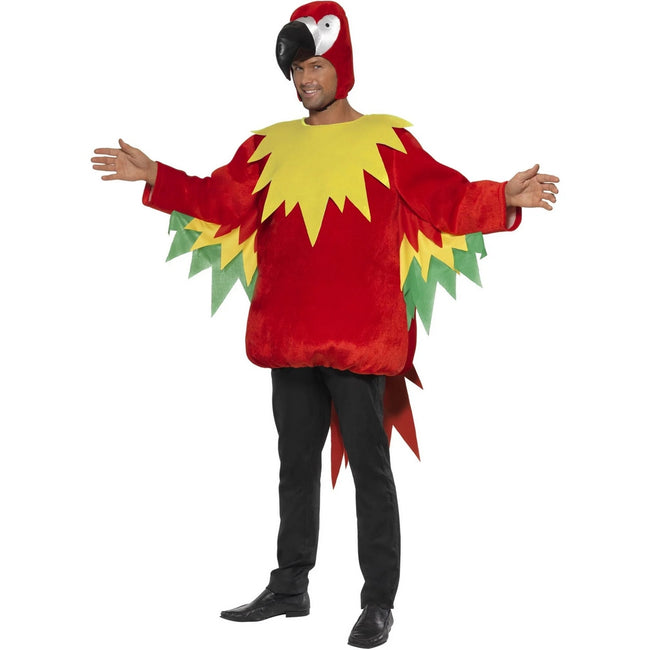 Red-Yellow-Green - Front - Smiffys Unisex Adult Parrot Costume Set