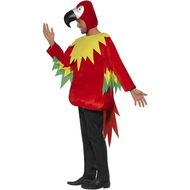 Red-Yellow-Green - Side - Smiffys Unisex Adult Parrot Costume Set