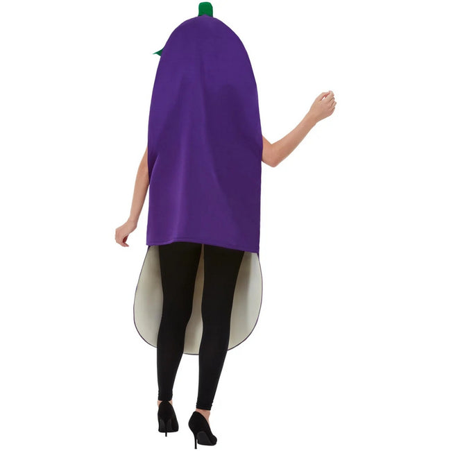 Purple - Back - Smiffys Unisex Adult Aubergine Costume Set