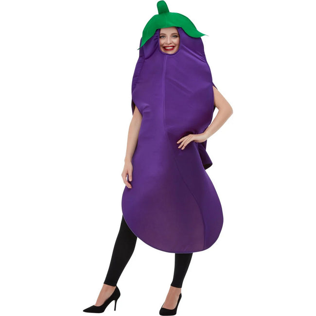 Purple - Front - Smiffys Unisex Adult Aubergine Costume Set