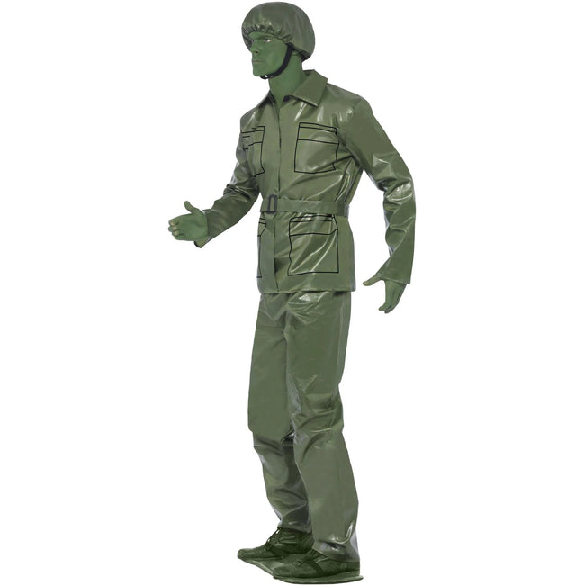 Green - Side - Smiffys Unisex Adult Soldier Costume Set
