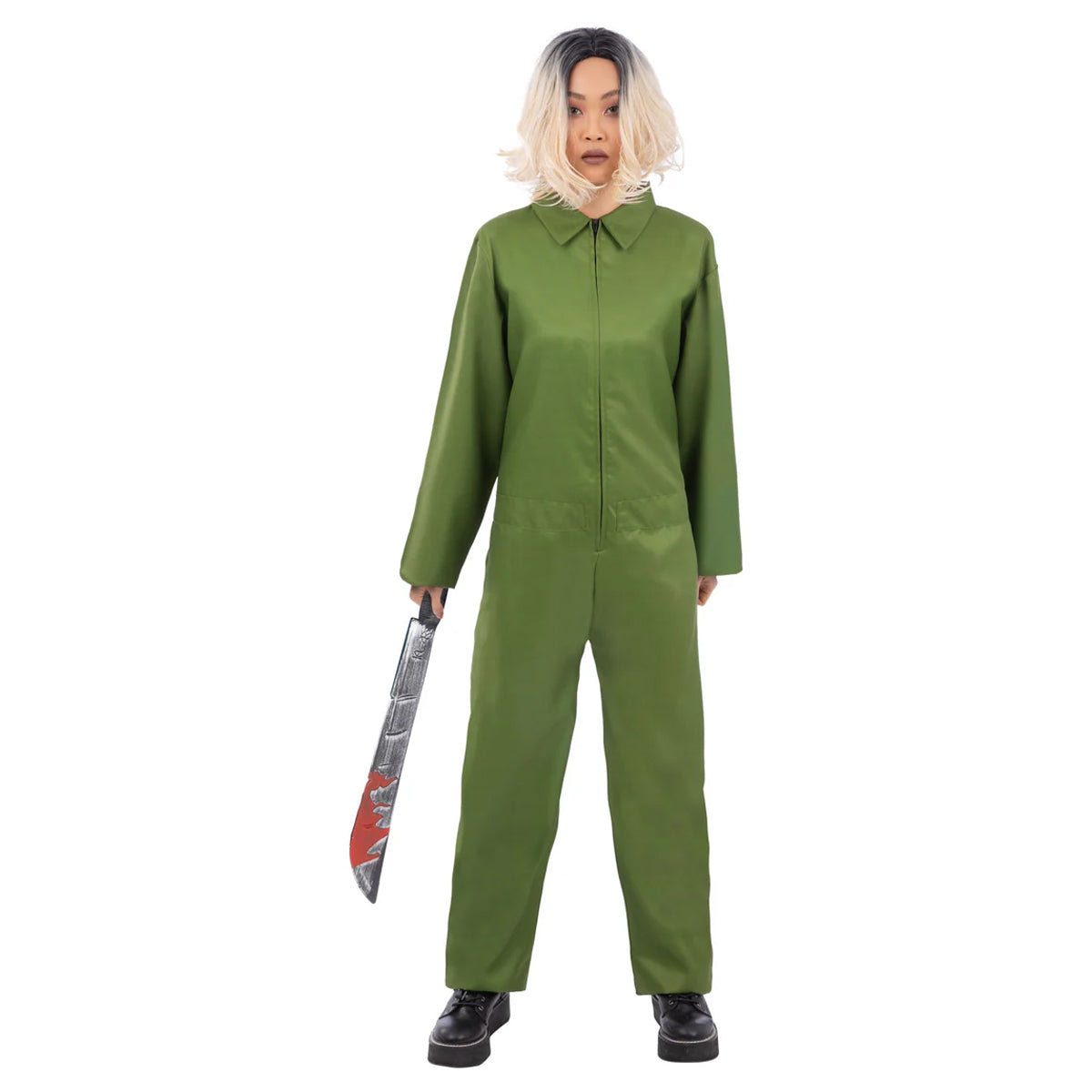 Green - Side - Smiffys Unisex Adult Boiler Suit