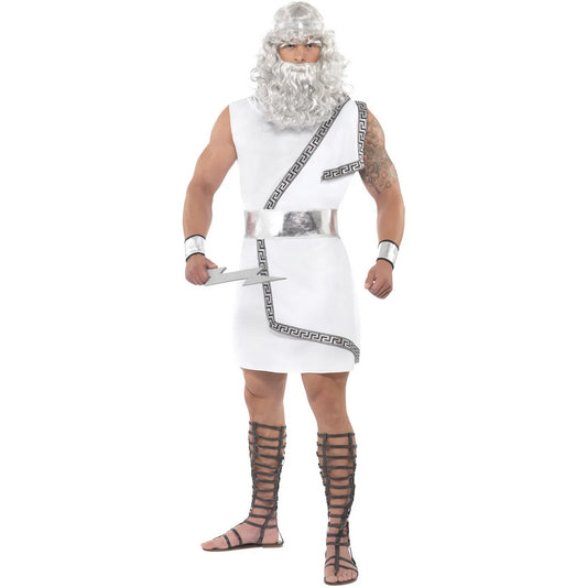 White - Front - Smiffys Mens Zeus Costume Set