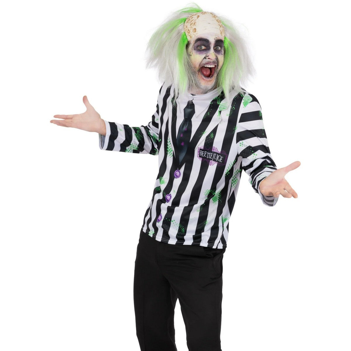 Black-White - Lifestyle - Beetlejuice Unisex Adult Costume Top