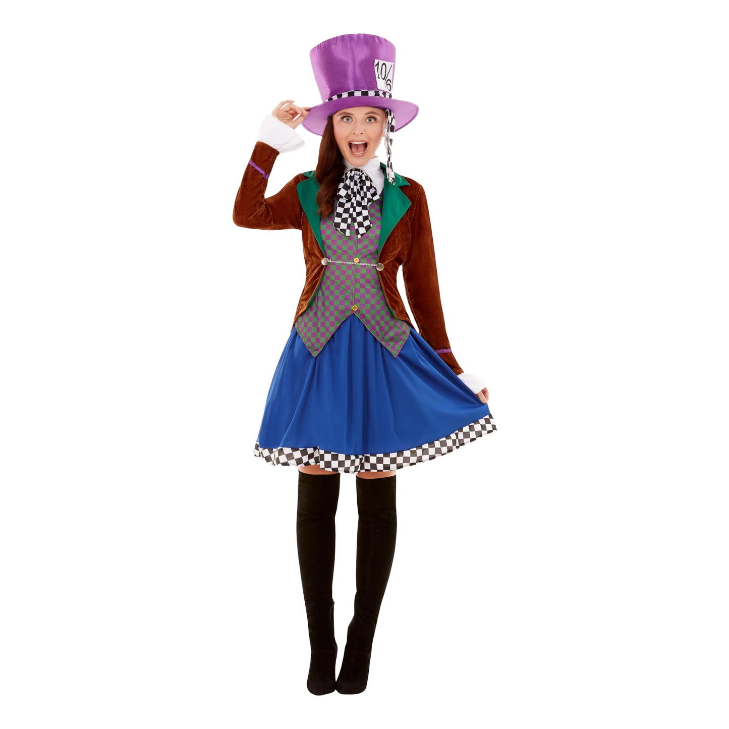 Multicoloured - Lifestyle - Smiffys Womens-Ladies Miss Hatter Costume