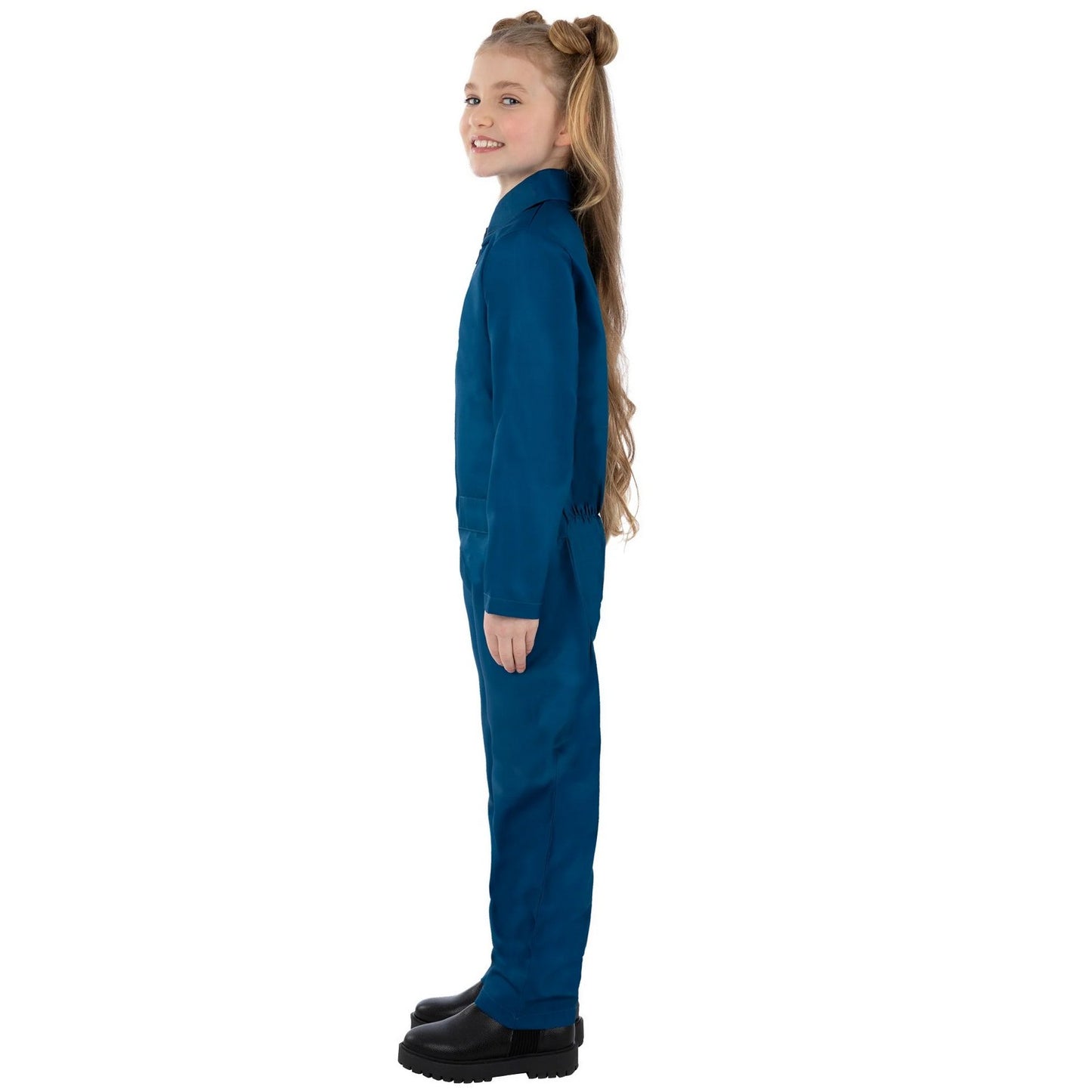 Navy - Side - Smiffys Childrens-Kids Costume Boiler Suit