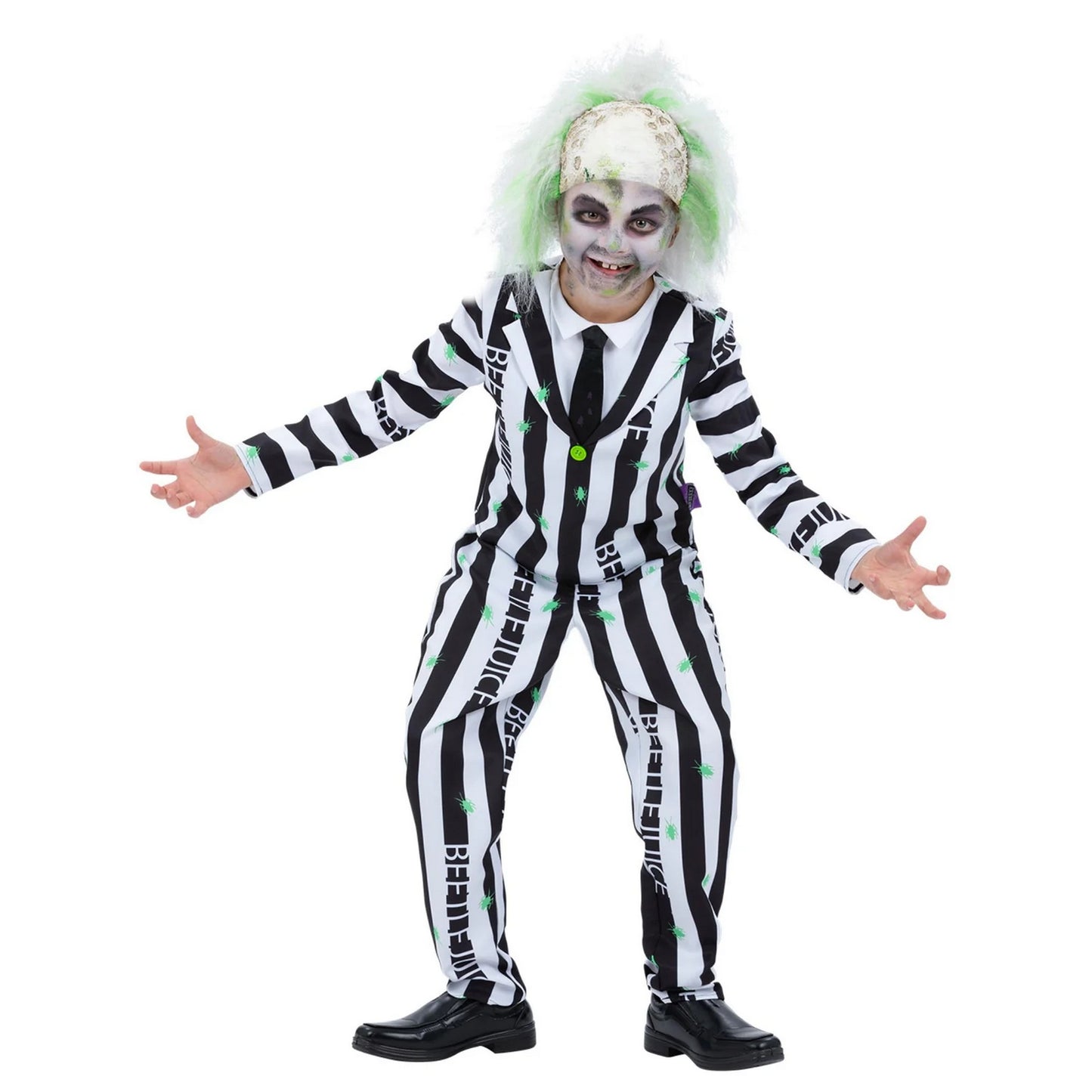 White-Green - Lifestyle - Beetlejuice Childrens-Kids Wig