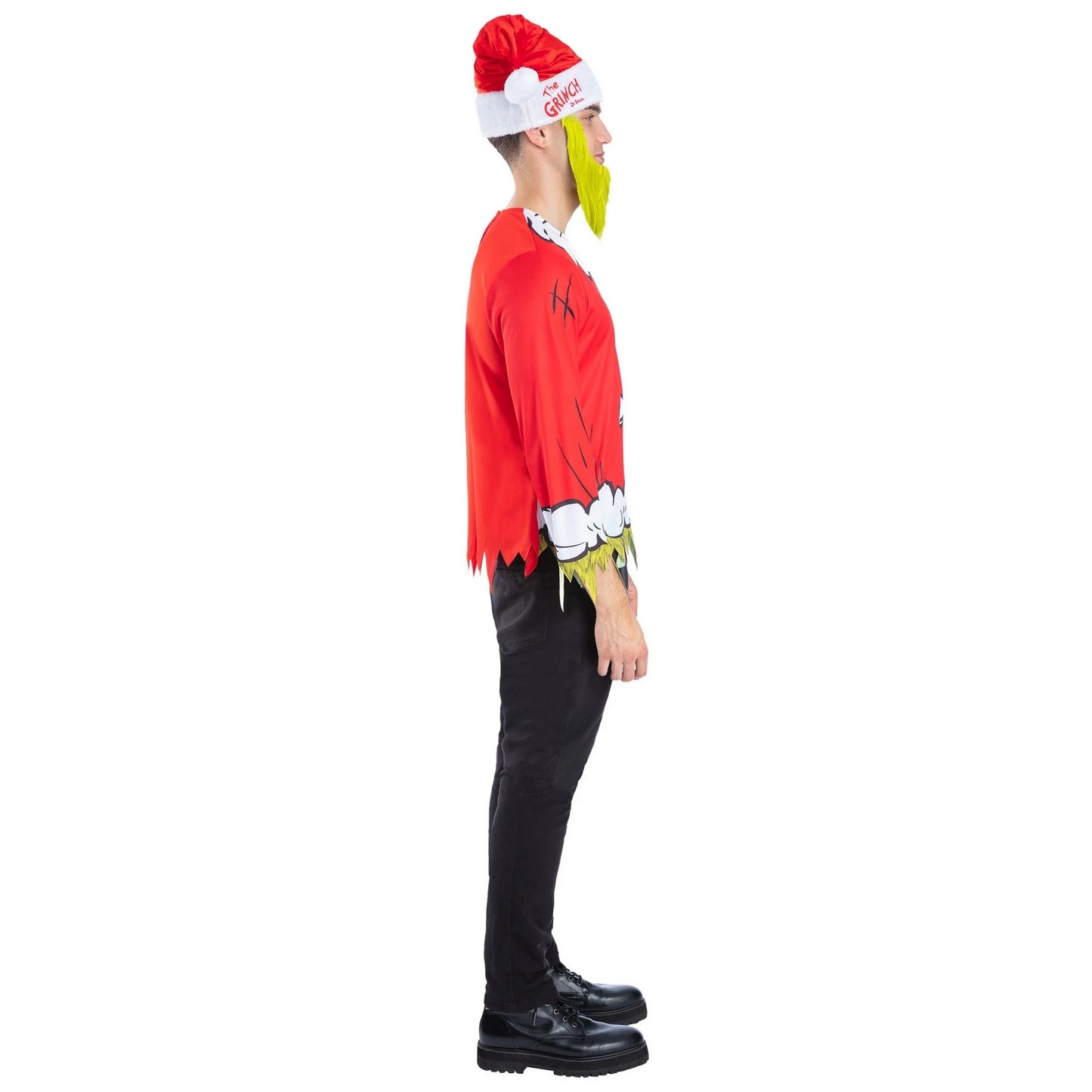 Red - Side - The Grinch Unisex Adult Santa Costume Set