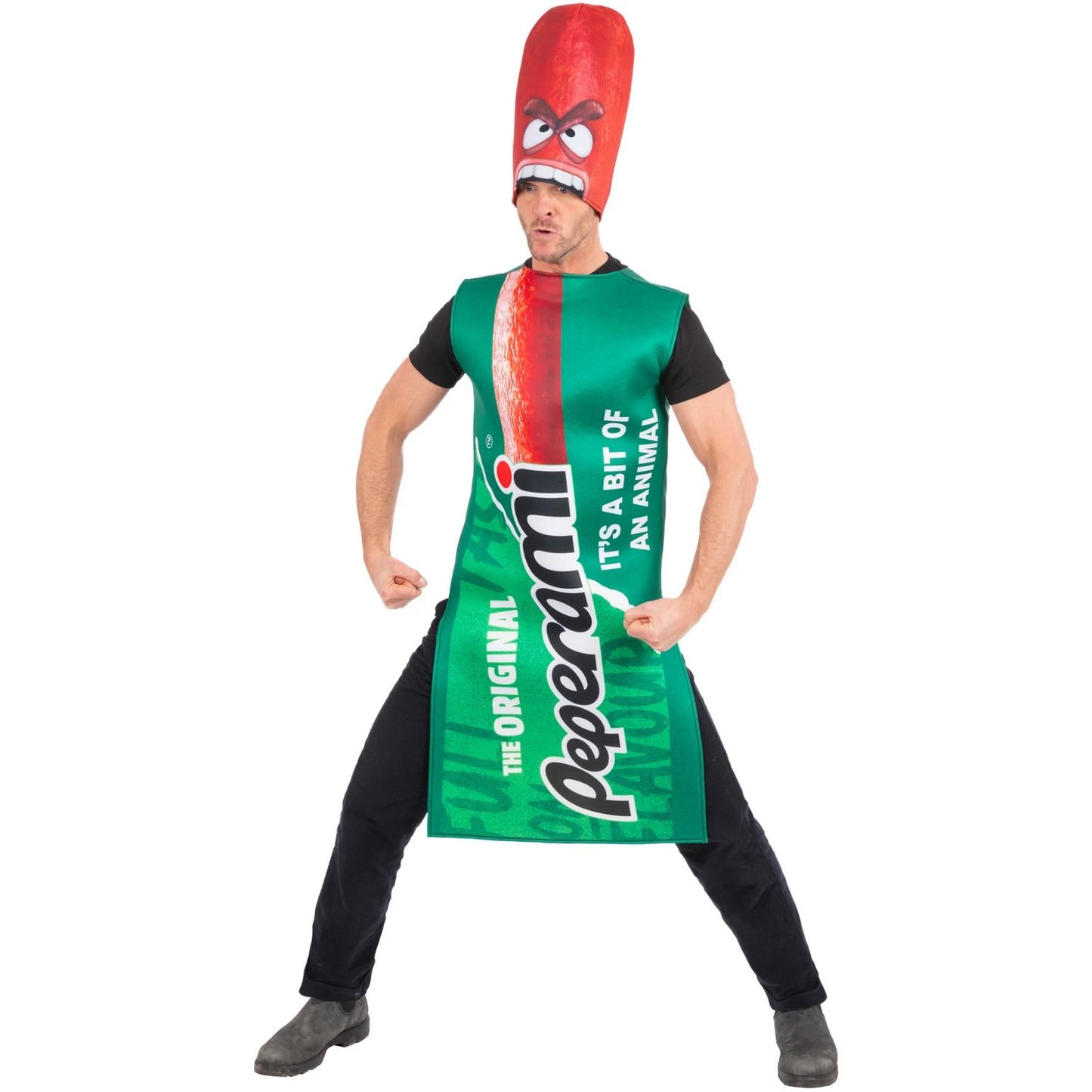 Green - Pack Shot - Peperami Unisex Adult Animal Break Out Costume Set