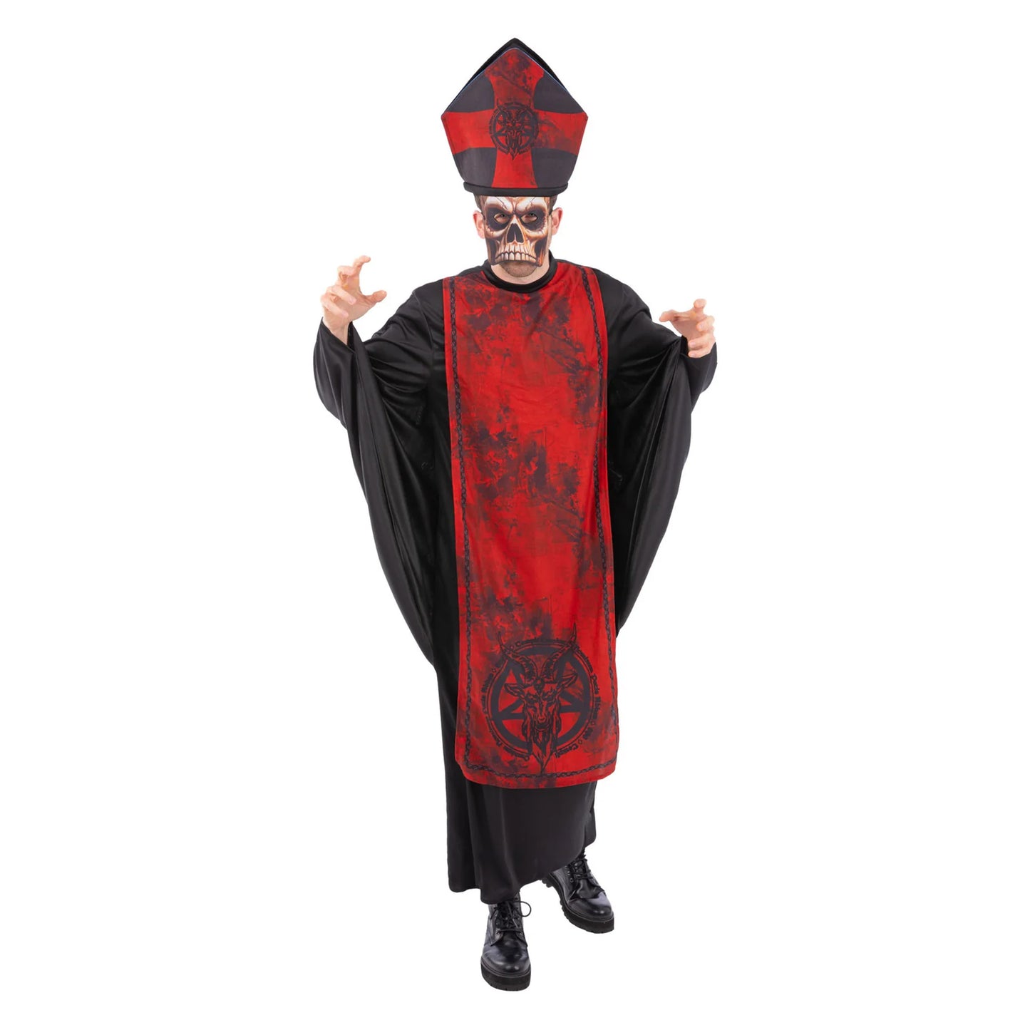 Black-Red - Side - Smiffys Unisex Adult Cardinal Costume