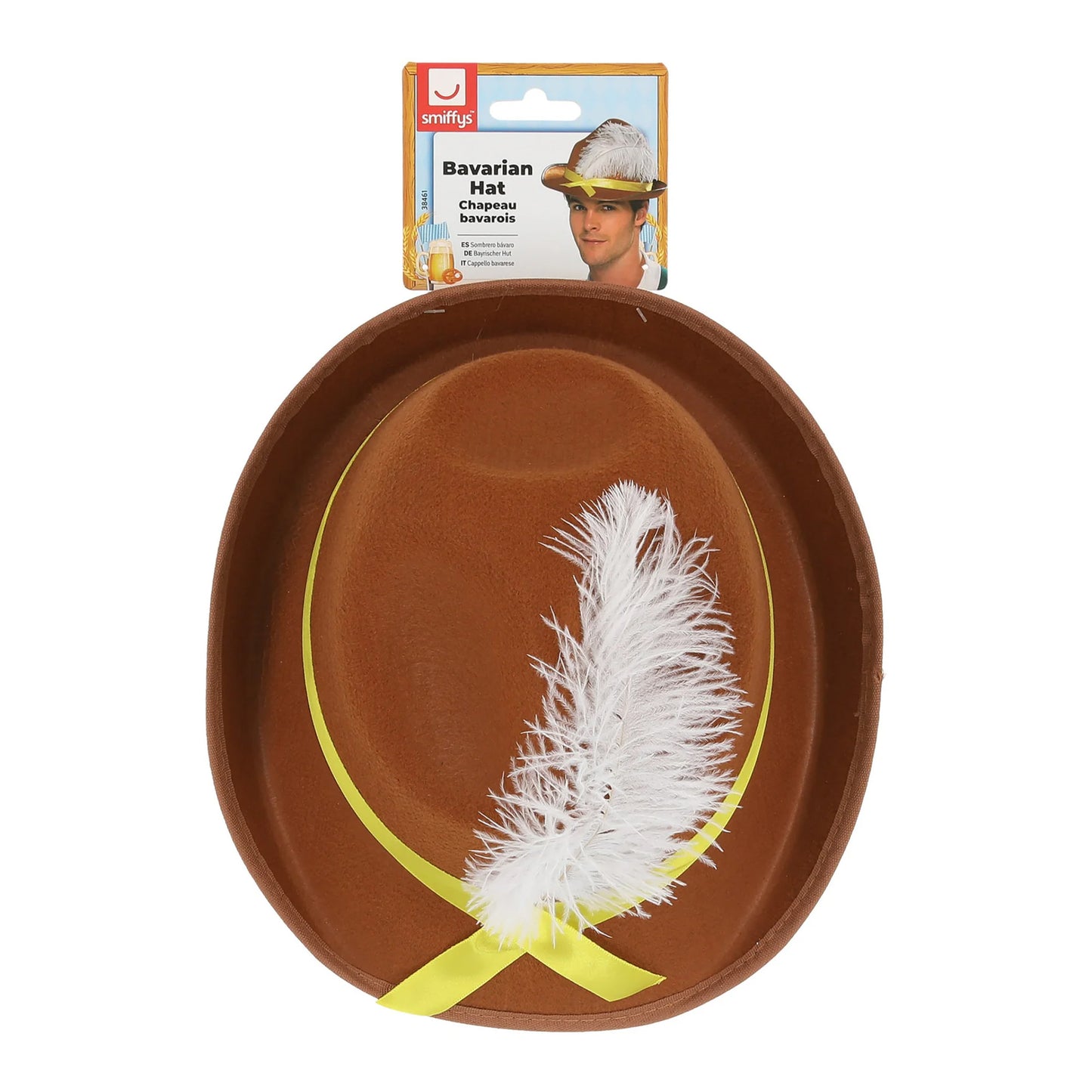 Brown-Yellow-White - Back - Smiffys Bavarian Hat