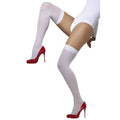 White - Back - Smiffys Womens-Ladies Opaque Hold Up Stockings