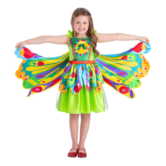 Green-Yellow-Red - Front - The Very Hungry Caterpillar Girls Butterfly Costume Dress