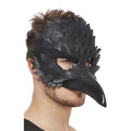 Black - Side - Smiffys Unisex Adult Raven Eye Mask