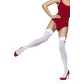 White - Back - Fever Womens-Ladies Bow Opaque Hold Up Stockings